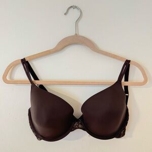 DKNY 451209 Signature Lace Trim Perfect Coverage T-Shirt Bra Brown